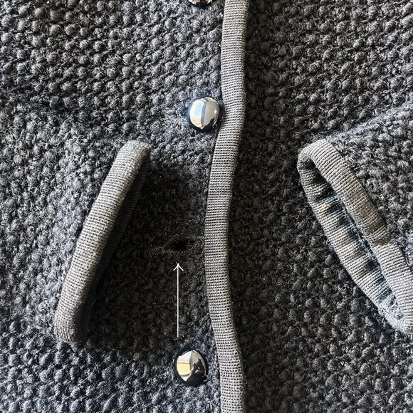 Rare, Vintage Dolce & Gabbana Black Sweater with Sable Fur Collar, Petite, XS - Picture 10 of 14